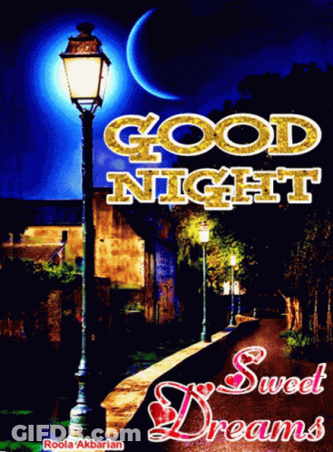 A Sign That Says Good Night Sweet Dreams On It GIF
