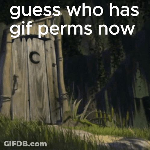 A Sign That Says Guess Who Has Gif Permis Now GIF