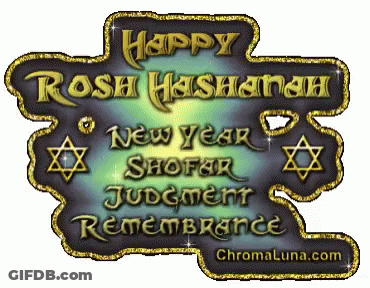 A Sign That Says Happy Rosh Hashanah New Year Shofar Judgement Remembrance GIF