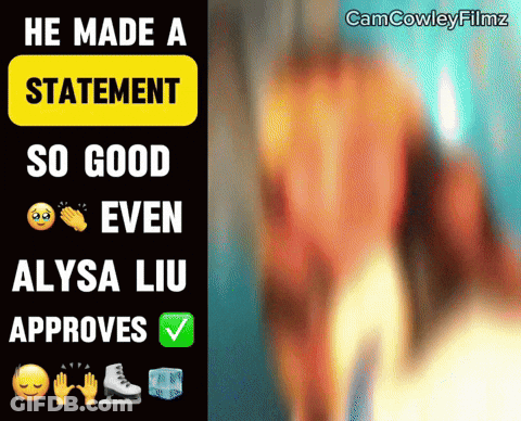 A Sign That Says He Made A Statement So Good Even Alysa Liu Approves GIF
