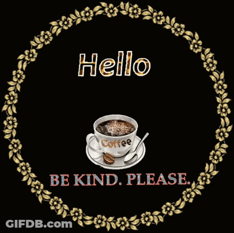 A Sign That Says Hello Thursday With A Cup Of Coffee On A Saucer GIF