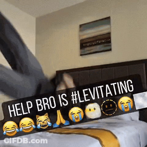 A Sign That Says Help Bro Is Levitating With Emojis On It GIF