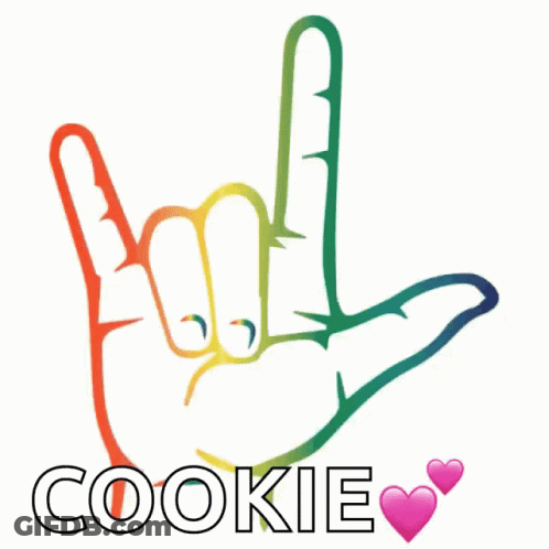 A Sign That Says I Love You With The Word Cookie Underneath GIF