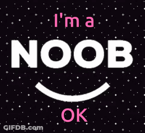 A Sign That Says I 'M A Noob Ok On It GIF
