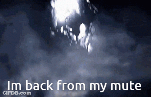 A Sign That Says I 'M Back From My Mute On It GIF