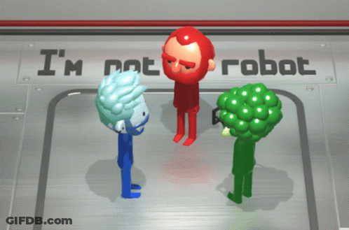 A Sign That Says I 'M Not A Robot On It GIF