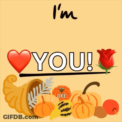 Thankful For You Sign With Pumpkins And Rose GIF