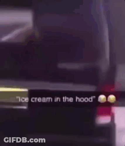 A Sign That Says " Ice Cream In The Hood " GIF