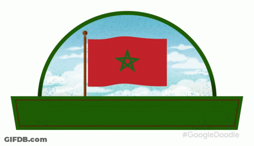 A Sign That Says Independence Day With A Flag GIF