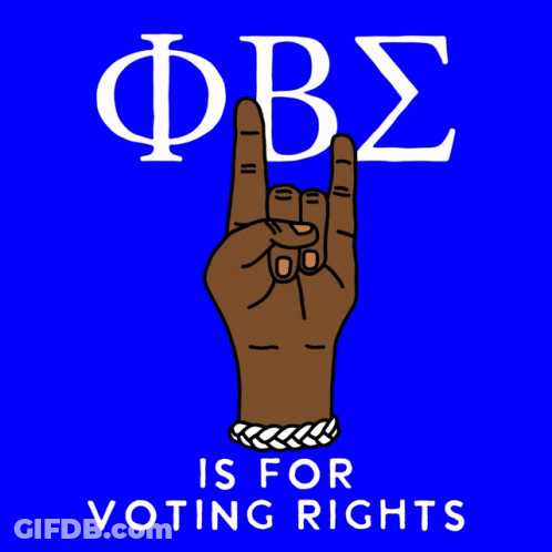 A Sign That Says Is For Voting Rights With A Hand GIF