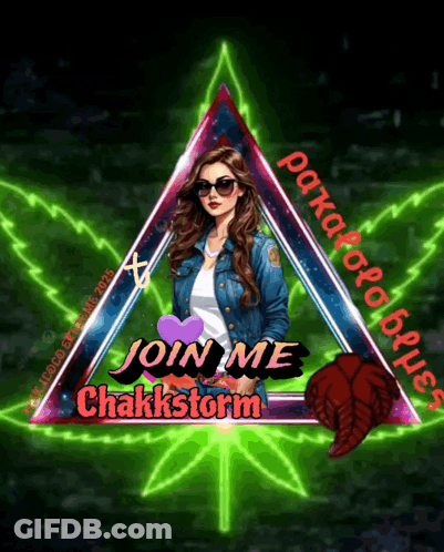 A Sign That Says Join Me Chakkstorm With A Woman GIF