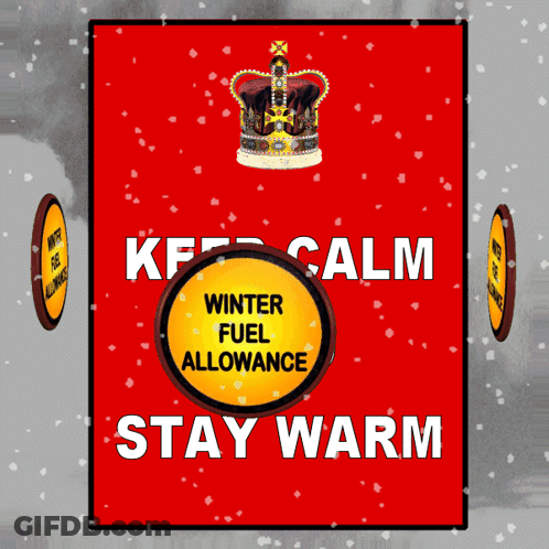 Keep Calm Winter Fuel Allowance Sign GIF