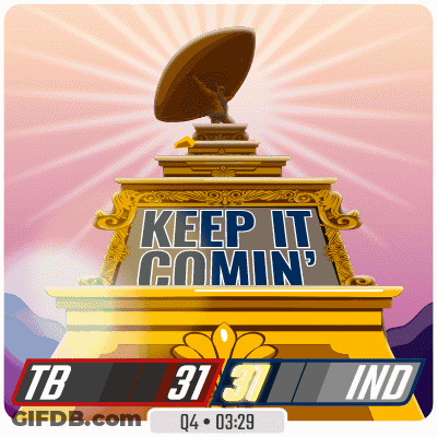 Keep It Comin Sign With Statue GIF