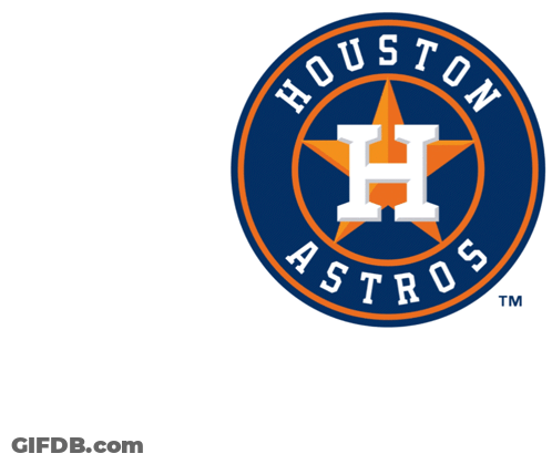 A Sign That Says Let 'S Go Astros With A Houston Astros Logo GIF