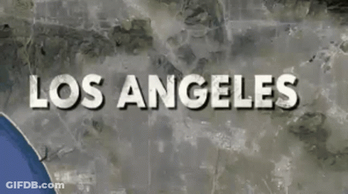 A Sign That Says Los Angeles On It In White Letters GIF