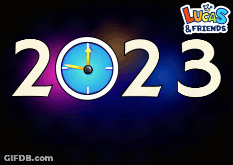 A Sign That Says Lucas & Friends Says Happy New Year GIF