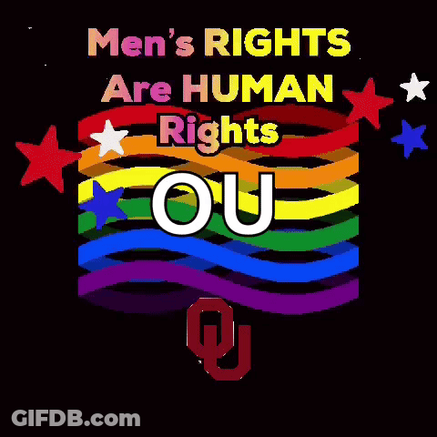 A Sign That Says Men 'S Rights Are Human Rights GIF