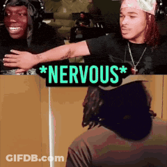 A Sign That Says " Nervous " On It GIF