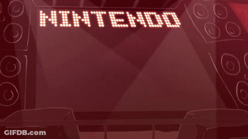 A Sign That Says " Nintendo Switch Online " Is Lit Up GIF