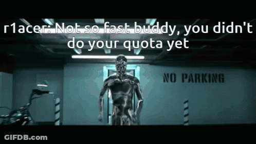 A Sign That Says No Parking Is Next To A Robot GIF