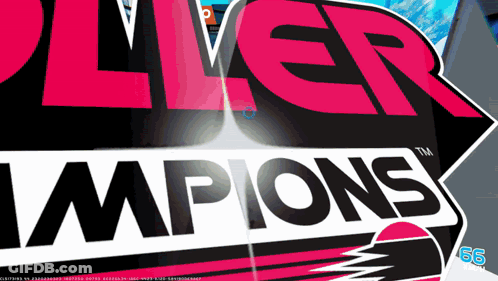 A Sign That Says Oliver Champions In Pink And Black GIF