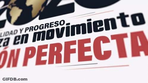 A Sign That Says On Perfecta In Red And Black GIF