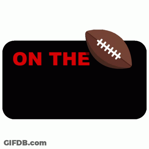 A Sign That Says " On The Clock " With A Football On It GIF
