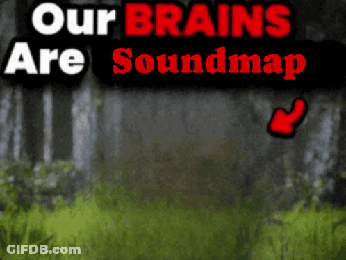 A Sign That Says Our Brains Are Soundmap In Red GIF