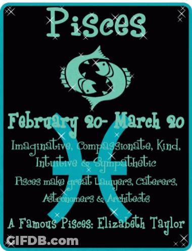 A Sign That Says ' Pisces ' On It GIF