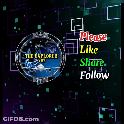 A Sign That Says " Please Like Share Follow 787 Support " GIF