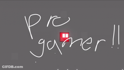 A Sign That Says " Pre Gamer " With A Red Box In The Middle GIF