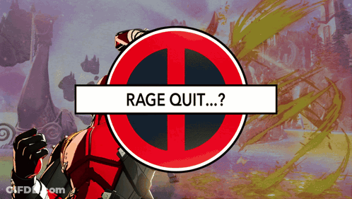 A Sign That Says " Rage Quit " In A Circle GIF