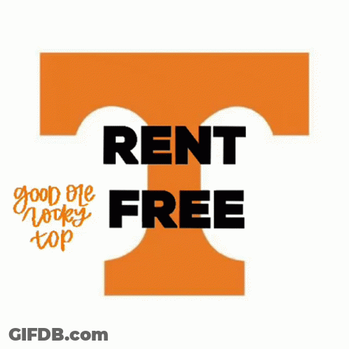 A Sign That Says " Rent Free " On It GIF