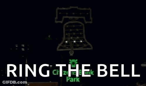 A Sign That Says Ring The Bell With A Bell In The Background GIF