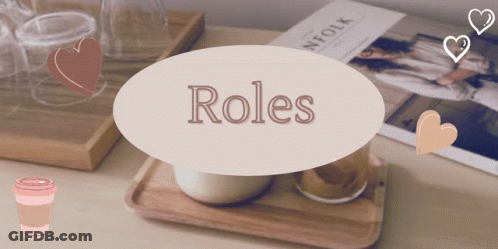 A Sign That Says Roles On It Next To A Magazine GIF