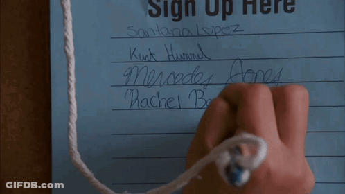 A Sign That Says " Sign Up Here " On It GIF