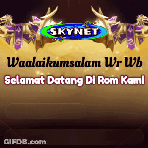 A Sign That Says Skynet With A Dragon On It GIF