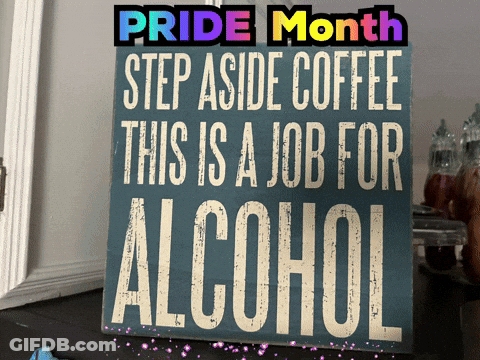 A Sign That Says " Step Aside Coffee This Is A Job For Alcohol " On It GIF