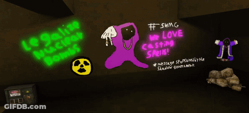A Sign That Says #Swag We Love Casting Spells In Yellow Letters GIF