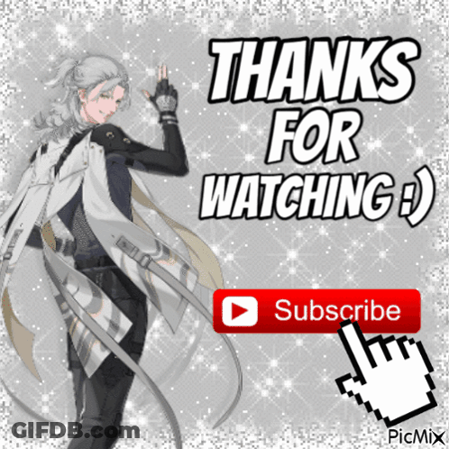 A Sign That Says Thanks For Watching With A Subscribe Button Below It GIF