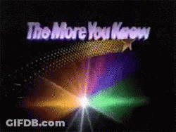 A Sign That Says " The More You Know " With A Star In The Background GIF
