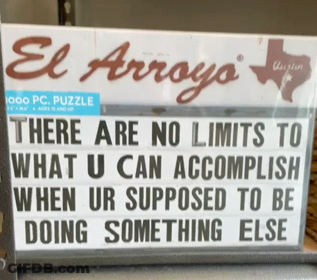 A Sign That Says " There Are No Limits To What U Can Accomplish " GIF