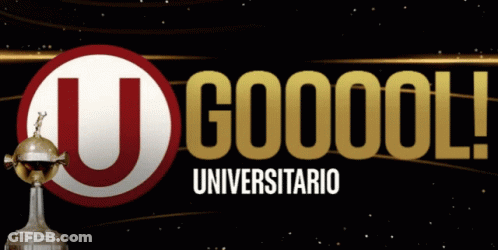 A Sign That Says U Gooool Universitario With A Trophy In The Foreground GIF