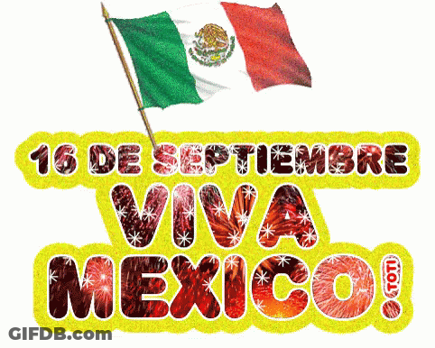 A Sign That Says Viva Mexico With A Mexican Flag GIF