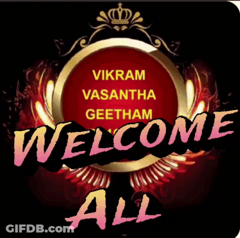A Sign That Says " Welcome All " With A Crown On It GIF