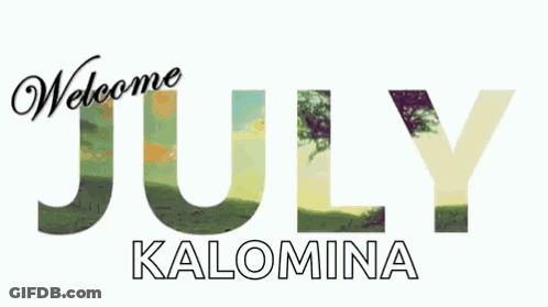 A Sign That Says Welcome July Kalomina With Fireworks GIF
