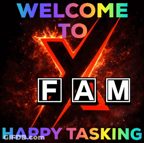 A Sign That Says Welcome To Fam Happy Tasking On It GIF