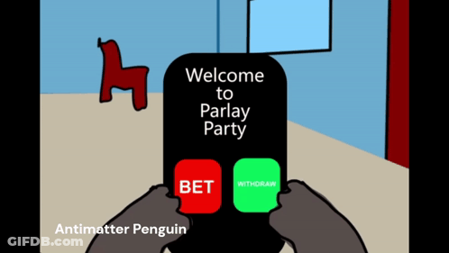 A Sign That Says Welcome To Parlay Party Is Held In Someone 'S Hand GIF