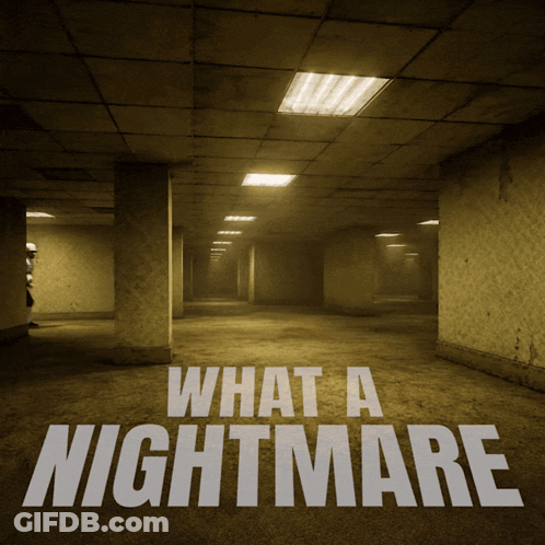 A Sign That Says What A Nightmare In White Letters GIF