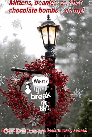 A Sign That Says Winter Break Is Over So Back To Work School GIF